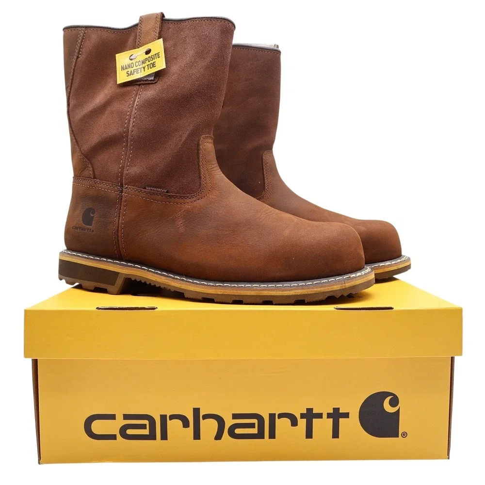 Carhartt Modern Pull-On Work Boot Mens 12W Brown Leather Composite Toe NWT